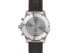 Sinn Spezialuhren 103 St Ty Hd Limited Edition Chronograph Handaufzug Edelstahl 41mm schwarzes Zifferblatt grünes Lederband – Herrenuhren Chronograph aus Edelstahl und Leder. Das Gehäuse ist rund und silber. Das Lederarmband ist grün. Das Zifferblatt ist arabisch Index und schwarz. – Ansicht 3