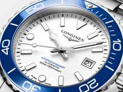 Longines HydroConquest Sylt Edition 2026 Automatik Edelstahl 42mm weißes Zifferblatt Metallband – Herrenuhren Uhr mit Datum aus Edelstahl und Keramik. Das Gehäuse ist rund und silber. Das Edelstahlarmband ist silber. Das Zifferblatt ist ein Index in weiß. – Ansicht 2