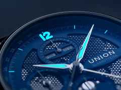 Union Glashütte Belisar Chronograph Mondphase Automatik Edelstahl 42mm blaues Zifferblatt Metallband – Herrenuhren Chronograph aus Edelstahl. Das Gehäuse ist rund und silber. Das Edelstahlarmband ist silber. Das Zifferblatt ist arabisch Index und blau. – Ansicht 3