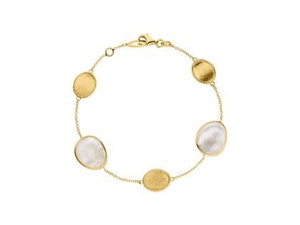 Elaine Firenze Armband Gelbgold Perlmutt 19cm – Armschmuck Armband aus 585 Gelbgold.
