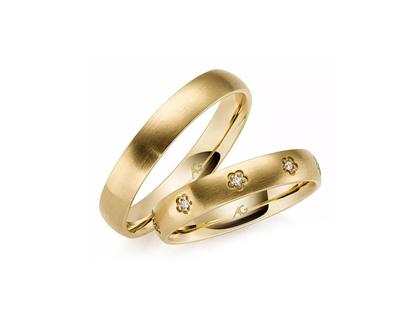 Gerstner Basic-Kollektion Trauring Paar aus 585/- Gelbgold mit Brillanten 0,045ct – Ringe Trauring mit Besatz in gelbgold und aus 585 Gelbgold.