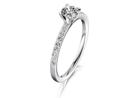 Meister Verlobungsring Solitaire Platin mit Brillanten 0,335ct – Ringe Ring aus 950 Platin.