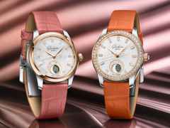 Glashütte Original Lady Serenade Luna Automatik Edelstahl 32,5mm weißes Zifferblatt oranges Lederband – Damenuhren Uhr ohne Datum aus 750 Rotgold, Edelstahl und Leder. Das Gehäuse ist rund und silber. Das Lederarmband Kroko / Alligator ist orange. Das Zifferblatt ist ein Index in weiß. – Ansicht 6