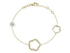 Meissen 1739 Royal Blossom Frame Armband Gelbgold 19cm mit Brillanten 0,500ct – Armschmuck Armband in gelbgold und aus 750 Gelbgold und Porzellan.