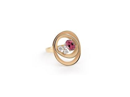 Cammilli Firenze Dune Solar Color Ring Orange Apricot mit Brillanten 0,190ct – Ringe Ring mit Besatz aus 750 Gelbgold.