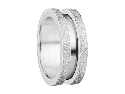 Bering Arctic Symphony Außenring schmal Sparkling Effekt Edelstahl – Ringe Ring aus Edelstahl.