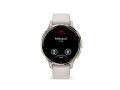 Garmin Venu 3S faserverstärktes Polymer elfenbeinfarben 41mm elfenbeinfarbenes Kautschukband – Herrenuhren Uhr Multifunktion aus Edelstahl, Kautschuk, Kunststoff und PVD beschichtet. Das Gehäuse ist rund und beige. Das Kautschuk / Kunststoff / Silikon Armband ist beige. Das Zifferblatt ist digital und schwarz. – Ansicht 2