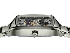 Rado True Square Automatik Skeleton Keramik grau 38mm Keramikband grau – Herrenuhren Uhr ohne Datum aus Keramik und Titan. Das Gehäuse ist quadratisch und grau. Das Keramikarmband ist grau. Das Zifferblatt ist skelettiert und grau. – Ansicht 3