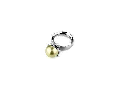 Juwelier Roller | Atelier Ring Weißgold mit hellgrüner Fijiperle – Ringe Ring in silber und aus 750 Weißgold.