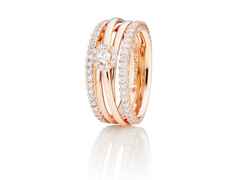 Capolavoro Magnifico Ring breit Roségold mit Brillantrosette – Ringe Ring mit Besatz aus 750 Rotgold.