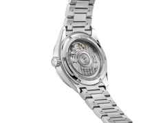 TAG Heuer Carrera Date Automatik Edelstahl 36mm graues Hammerschlag-Zifferblatt mit Brillanten Metallband – Damenuhren Uhr mit Datum aus Edelstahl. Das Gehäuse ist rund und silber. Das Edelstahlarmband ist silber. Das Zifferblatt ist ein Index in grau. – Ansicht 3