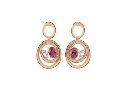 Cammilli Firenze Dune Solar Color Ohrhänger Orange Apricot mit Brillanten 0,380ct – Ohrschmuck Ohrhänger aus 750 Gelbgold.