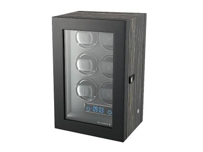 Paul Design Gentlemen  6 Uhrenbeweger Holz Black Shadow Hochglanz – Uhrenbeweger Uhrenbeweger für mehrere Uhren in schwarz und aus Holz, Kunststoff und Metall.
