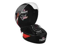 Tissot T-Race MotoGP                2022 Chronograph  Limited Edition Automatik schwarz PVD – Herrenuhren Chronograph aus Edelstahl und PVD beschichtet. Das Gehäuse ist rund und silber. Das Lederarmband ist schwarz. Das Zifferblatt ist arabisch und schwarz. – Ansicht 7