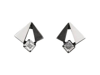 Nordform Design 13 Ohrstecker mit Bergkristall – Ohrschmuck Ohrstecker aus 925 Silber.