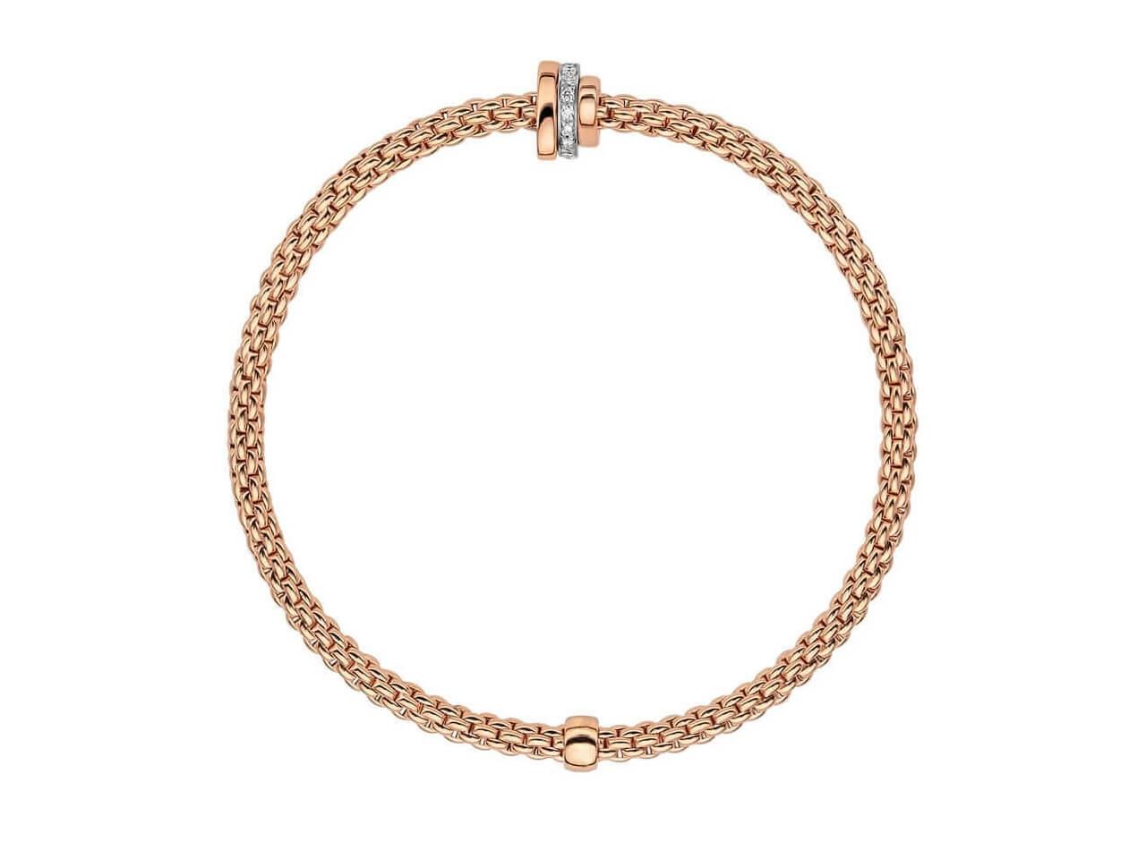 Fope Prima  Armband mit Brillanten Roségold – Armschmuck Armband aus 750 Rotgold, 750 Weißgold und und . – Ansicht 2