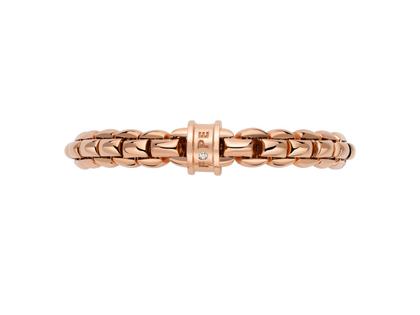Fope Eka Flex'It  Armband breit Roségold 1 Ronde mit Brillant 0,02ct M flexibel – Armschmuck Armband aus 750 Rotgold. – Ansicht 4