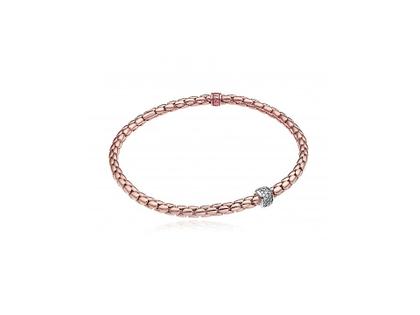 Chimento Stretch Spring Armband Rotgold und Weißgold 18cm mit Brillanten 0,230ct flexibel – Armschmuck Armband in rotgold und aus 750 Rotgold und 750 Weißgold.