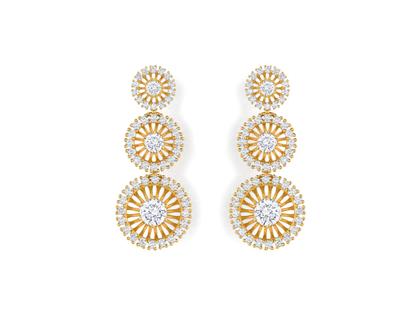 Jörg Heinz Swing Boho Trio Ohrstecker Gelbgold mit Brillanten 1,680ct – Ohrschmuck Ohrstecker in gelbgold und aus 750 Gelbgold.
