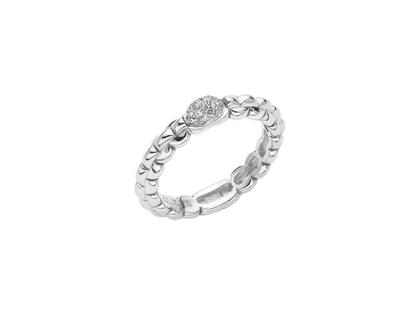 Fope Eka Tiny Ring schmal Weißgold mit Diamanten Pave – Ringe Ring mit Besatz aus 750 Weißgold.