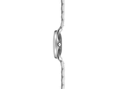 Junghans Meister S Automatic Edelstahl 36mm schwarzes Zifferblatt Metallband – Damenuhren Uhr mit Datum aus Edelstahl. Das Gehäuse ist rund und silber. Das Edelstahlarmband ist silber. Das Zifferblatt ist ein Index in schwarz. – Ansicht 3