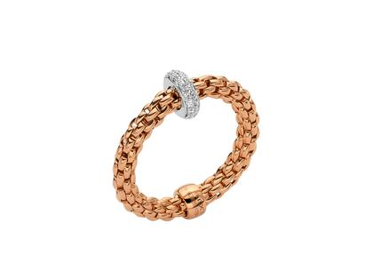 Fope Prima Flex'It Ring Roségold und Weißgold mit Brillanten 0,180ct – Ringe Ring mit Besatz in roségold und aus 750 Rotgold und 750 Weißgold.