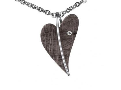 Ernstes Design Set 11 Edelstahl Altbronze beschichtet Herzanhänger Größe 3 groß Brillant – Anhänger Anhänger ohne Besatz aus Edelstahl.