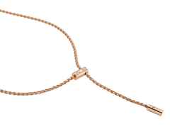 Fope Aria  Y-Collier Roségold längenverstellbar mit Brillanten 0,110ct – Halsschmuck Collier aus 750 Rotgold. – Ansicht 2