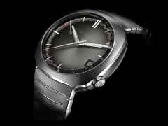H. Moser & Cie. Streamliner Perpetual Calendar Anthrazit Fumé Handaufzug Edelstahlband 42mm graues Zifferblatt Metallband – Herrenuhren Uhr mit Datum aus Edelstahl. Das Gehäuse ist rund und silber. Das Edelstahlarmband ist silber. Das Zifferblatt ist ein Index in grau. – Ansicht 2