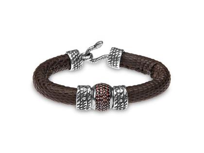 Platadepalo Armband Leder Eidechse – Armschmuck Armband aus 925 Silber, Leder und und .