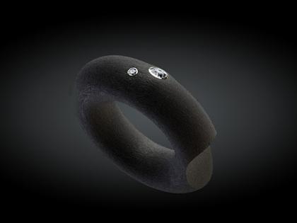 André Ribeiro Ring Kautschuk mit Brillanten 0,11 – Ringe Ring mit Besatz aus 750 Weißgold, Kautschuk und und .