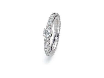 Ringe Ring mit Besatz aus 750 Weißgold.