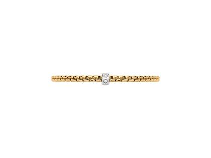 Fope Eka Tiny Flex'It Armband Gelbgold mit 1 Weißgold-Ronde und Brillanten 0,12ct flexibel – Armschmuck Armband aus 750 Gelbgold, 750 Weißgold und und . – Ansicht 3
