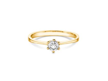 N1 Diamonds Verlobungsring 6er  Krappe Gelbgold 0,30ct – Ringe Ring mit Besatz aus 585 Gelbgold.