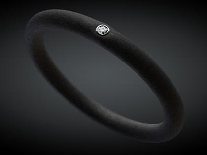 André Ribeiro Armreif Kautschuk mit Brillant 0,25 – Armschmuck Armreif aus 750 Weißgold, Kautschuk und und .