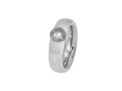 Schmuckwerk Glasklar Ring Weißgold 6,5mm Glaskugel klar mit Brillant 0,060ct – Ringe Ring mit Besatz in silber und aus 750 Weißgold.