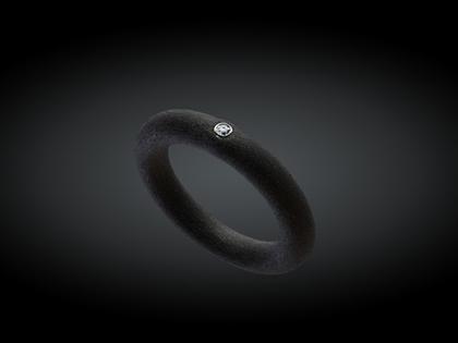 André Ribeiro Ring Kautschuk mit Brillant 0,02 – Ringe Ring mit Besatz aus Kautschuk, 750 Weißgold und und .