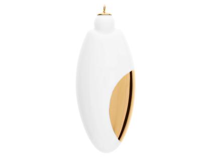 Meissen Baumschmuck Ellipsen "Goldpunkt" Meissener Porzellan Gold staffiert 9,5cm – Porzellanwaren Porzellandekoration in weiß und aus Porzellan und vergoldet.