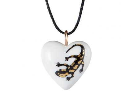 Meissen Anhänger Größe L Herz "Salamander" – Anhänger Anhänger ohne Besatz aus 750 Gelbgold.