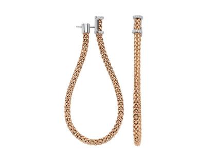 Fope Essentials Ohrhänger Roségold groß mit Brillanten – Ohrschmuck Ohrhänger aus 750 Rotgold, 750 Weißgold und und .