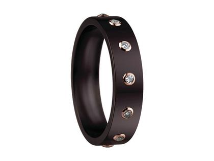 Bering Arctic Symphony Innenring breit Zirkonia gefasst mehrfach Keramik Braun – Ringe Ring mit Besatz aus Keramik.