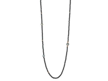 Gellner Urban Big Bang Collier Spinell Schwarz mit Zuchtperlen – Halsschmuck Collier aus 750 Rotgold, Edelstahl und und .