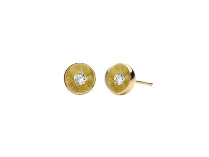Schmuckwerk Glasklar Ohrstecker Gelbgold 7mm Glaskugel klar mit Brillanten 0,120ct – Ohrschmuck Ohrstecker in gelb und aus 750 Gelbgold.