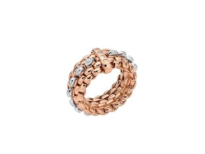 Fope Panorama Flex'It Ring Roségold 1 Ronde mit Brillanten 0,300ct M flexibel – Ringe Ring mit Besatz aus 750 Rotgold, 750 Weißgold und und .