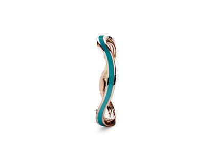Niessing Setario Wave Ring Rosewood mit dunkelgrüner Emaille – Ringe Ring aus 750 Weißgold.