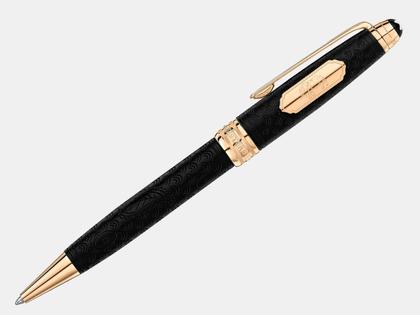 Montblanc Around the World in 80 Days Solitaire Midsize Kugelschreiber dunkelgrau – Schreibgeräte Kugelschreiber in grau und aus Holz, Edelharz, platiniert und vergoldet. – Ansicht 3