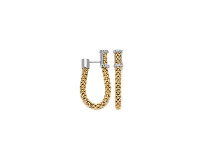 Fope Essentials Steckcreolen  Gelbgold klein Brillanten 0,170ct – Ohrschmuck Creolen aus 750 Gelbgold, 750 Weißgold und und .