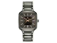 Rado True Square Automatic Keramik grau 38mm Keramikband grau – Damenuhren Uhr mit Datum aus Keramik und Titan. Das Gehäuse ist quadratisch und grau. Das Keramikarmband ist grau. Das Zifferblatt ist ein Index in grau.