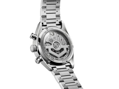 TAG Heuer Carrera Chronograph Automatik Edelstahl 39mm schwarzes Zifferblatt Metallband – Herrenuhren Chronograph aus Edelstahl und Leder. Das Gehäuse ist rund und silber. Das Edelstahlarmband ist silber. Das Zifferblatt ist ein Index in schwarz. – Ansicht 4