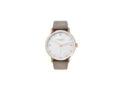 Nomos Glashütte Metro 33 Roségold Handaufzug Roségold 33mm weißes Zifferblatt beiges Lederband – Damenuhren Uhr ohne Datum aus 750 Rotgold.